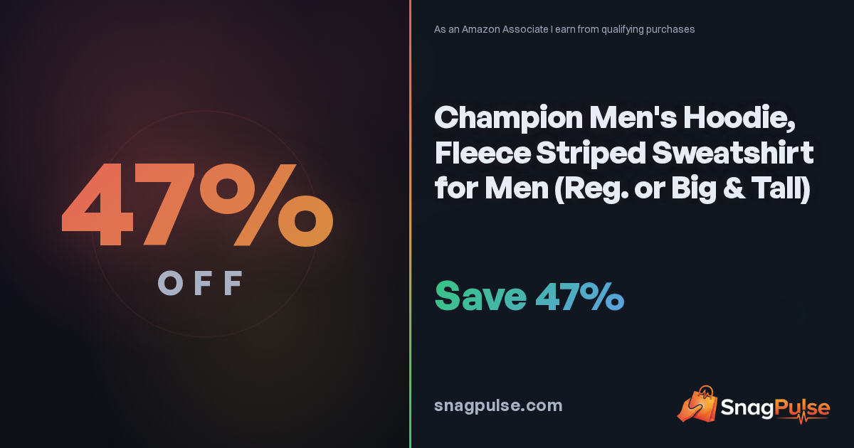 Champion Men's Fleece Hoodie Deal: 47% Off Now