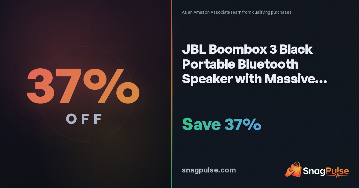 JBL Boombox 3 Portable Speaker Deal: 37% Off