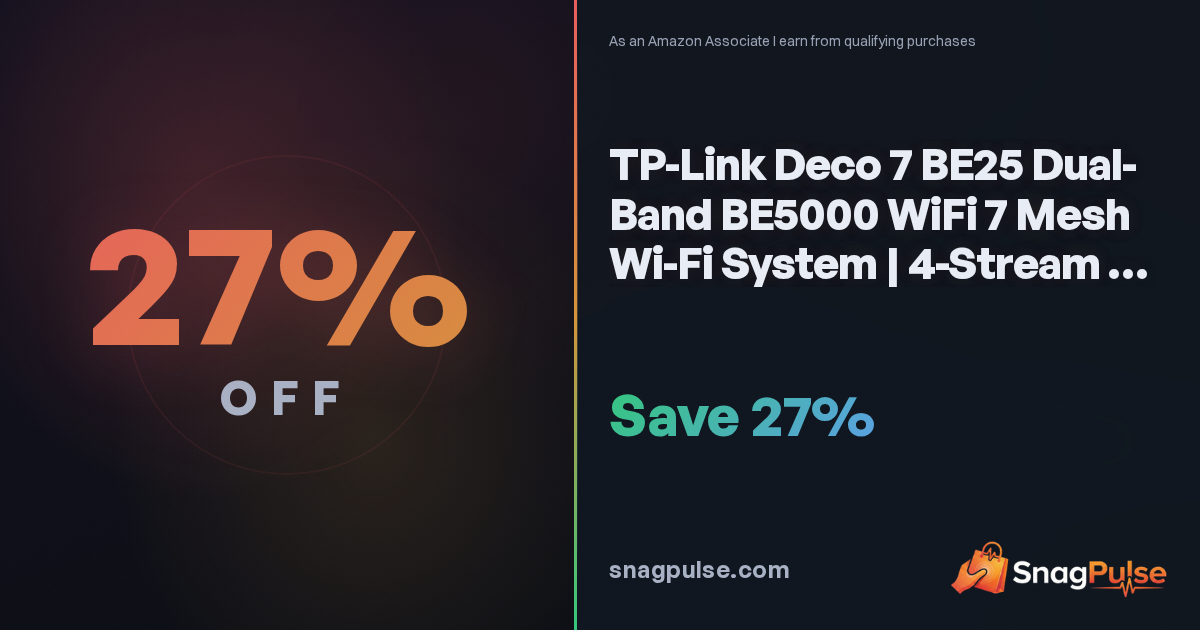 TP-Link Deco BE25 WiFi 7 Mesh Deal: 27% Off