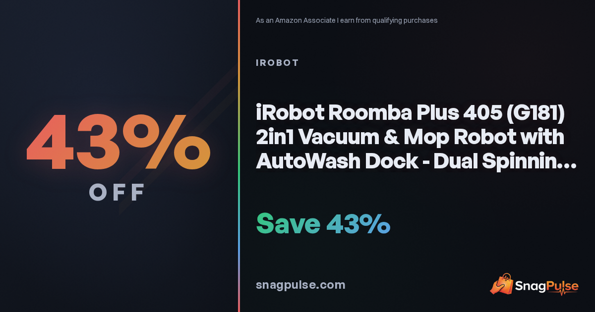 iRobot Roomba Plus 405 Deal: 43% Off Now