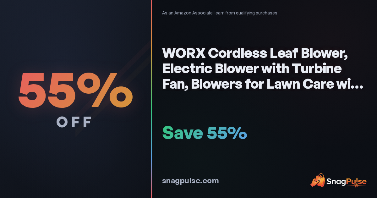 WORX Cordless Leaf Blower Deal: 55% Off