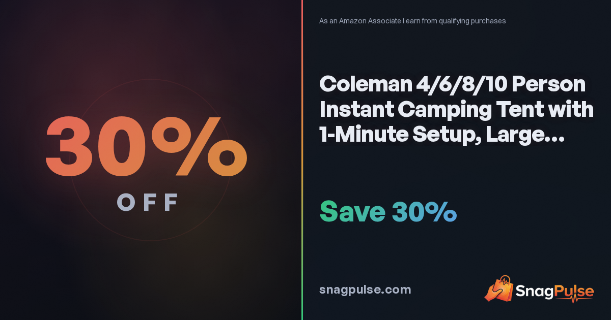 Coleman Instant Camping Tent Deal: 30% Off